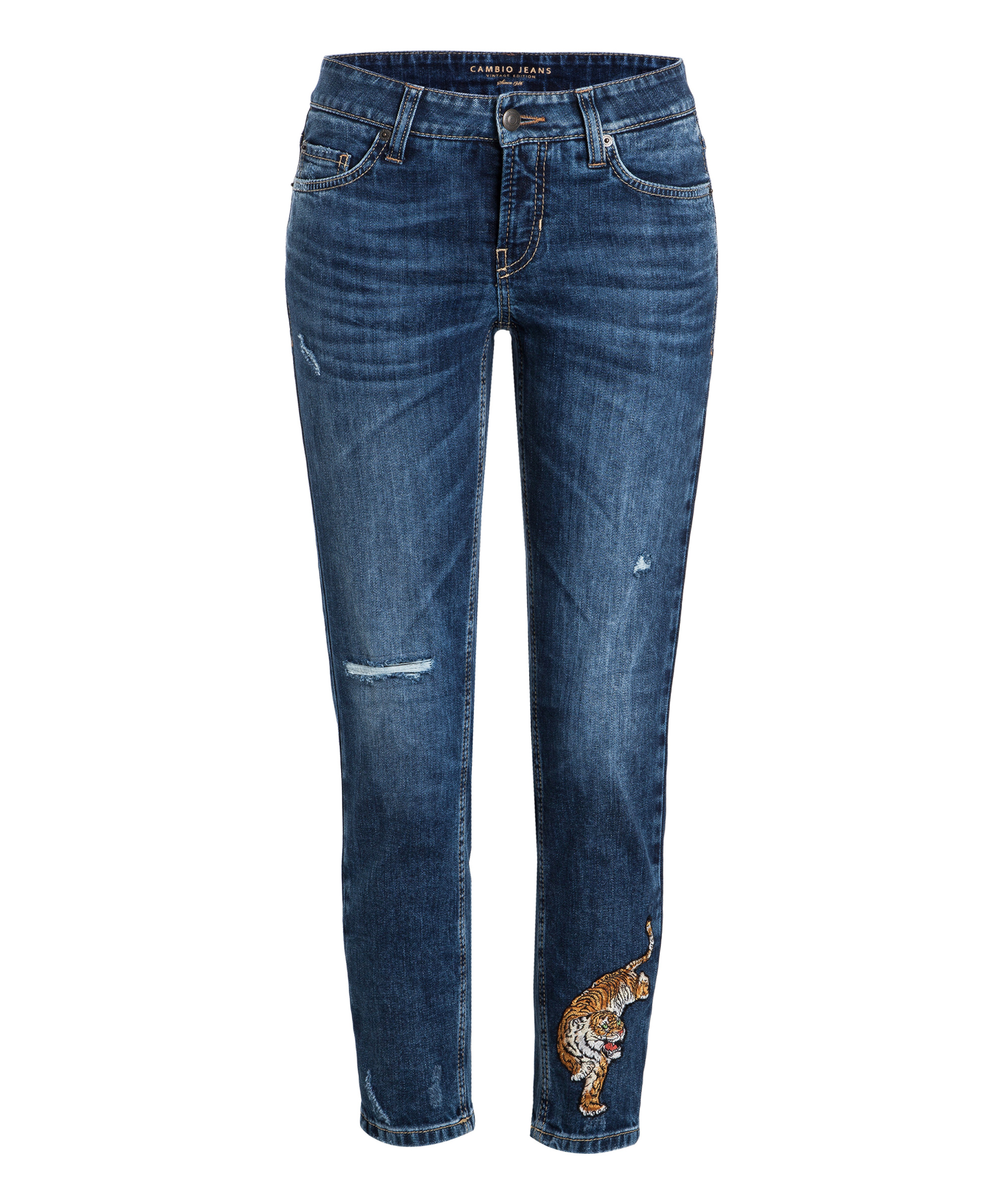 Cambio Jeans Liu short VINTAGE DARK RIPPED